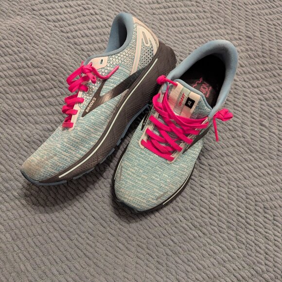 Brooks Womens Road Running Ghost 14 Athletic Sneakers Size 10 Fitness Gym Teal - Picture 3 of 7